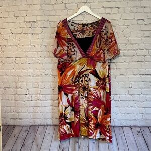 New Directions size 3x floral boho office party date night poly/spandex stretch